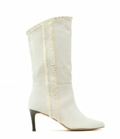 IRO Bottes Takari Cuir Veau Écru Crème