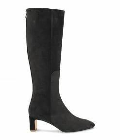 AEYDE Bottes Taylor Cuir Suédé Noir