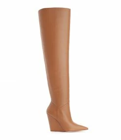 STUART WEITZMAN Cuissardes Saloon 100 Cuir Camel