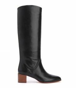 VANESSA BRUNO Bottes 45mm Cuis Lisse Noir