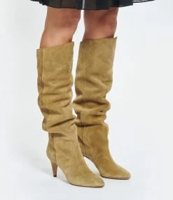 ISABEL MARANT Bottes Lispa Cuir De Veau Taupe -JEANNE VOULAND SHOP unnamed file 1098