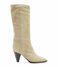 ISABEL MARANT Bottes Rouxy Veau Velours Beige