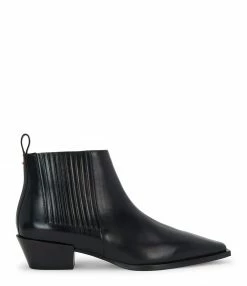 AEYDE Bottines Santiag Bea Cuir Noir