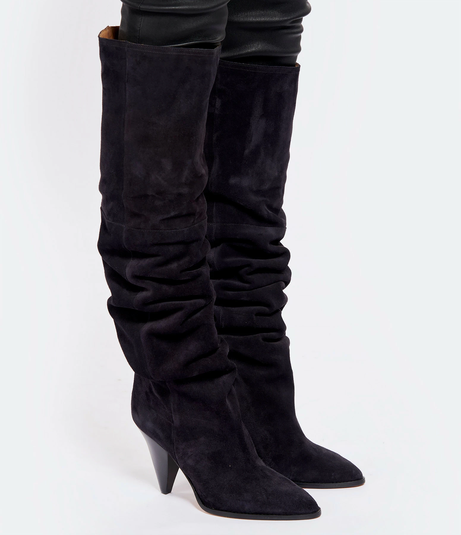 ISABEL MARANT Cuissardes Riria Veau Velours Noir Délavé 7 ISABEL MARANT Cuissardes Riria Veau Velours Noir Délavé - Image 5