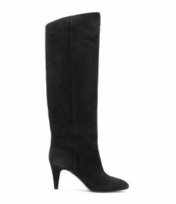 ISABEL MARANT Bottes Lispa Cuir De Veau Noir Délavé