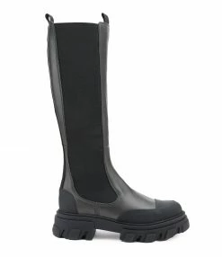 GANNI Bottes Cuir Noir
