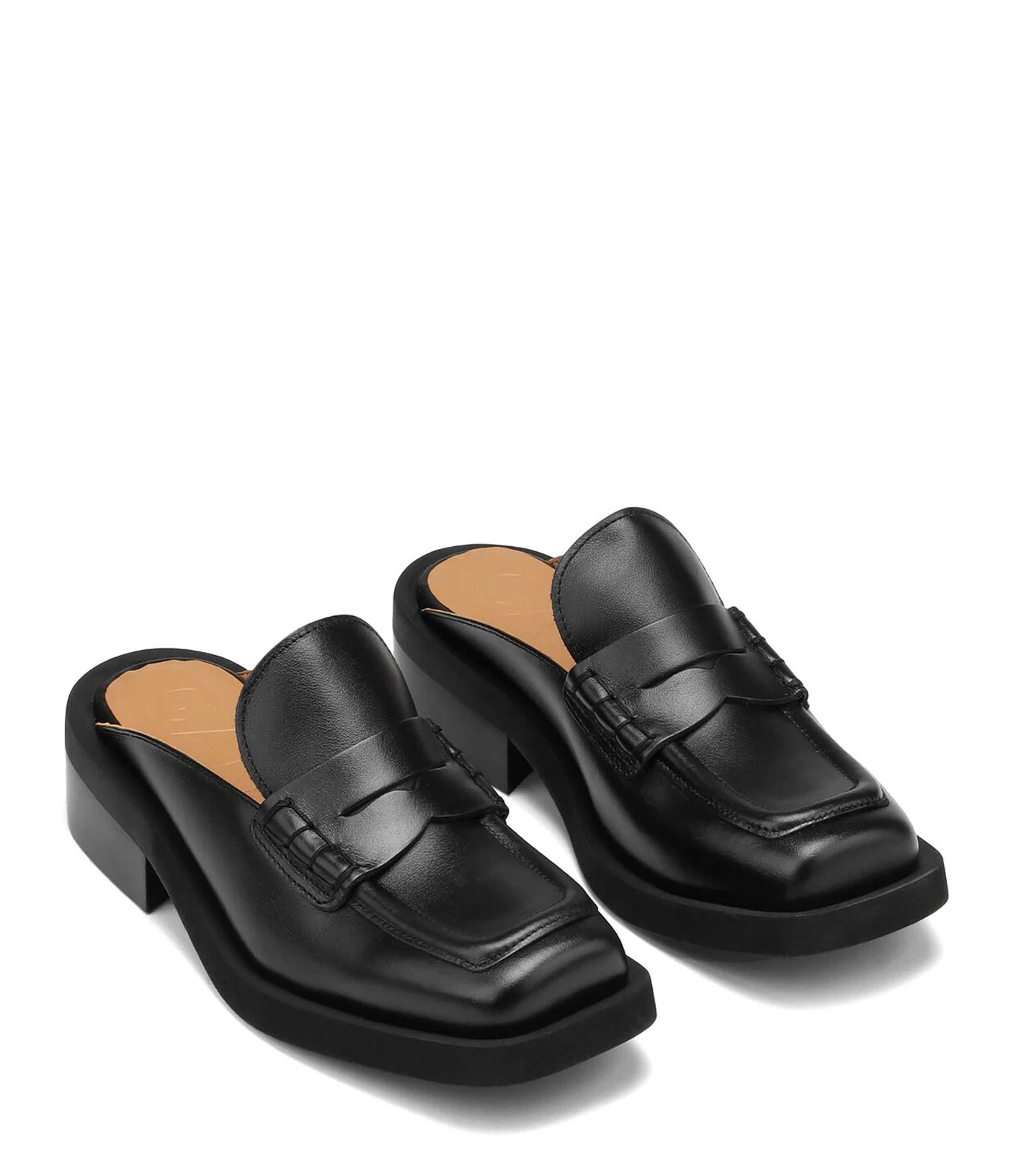 GANNI Mules Mocassins Cuir Noir 4 GANNI Mules Mocassins Cuir Noir - Image 2
