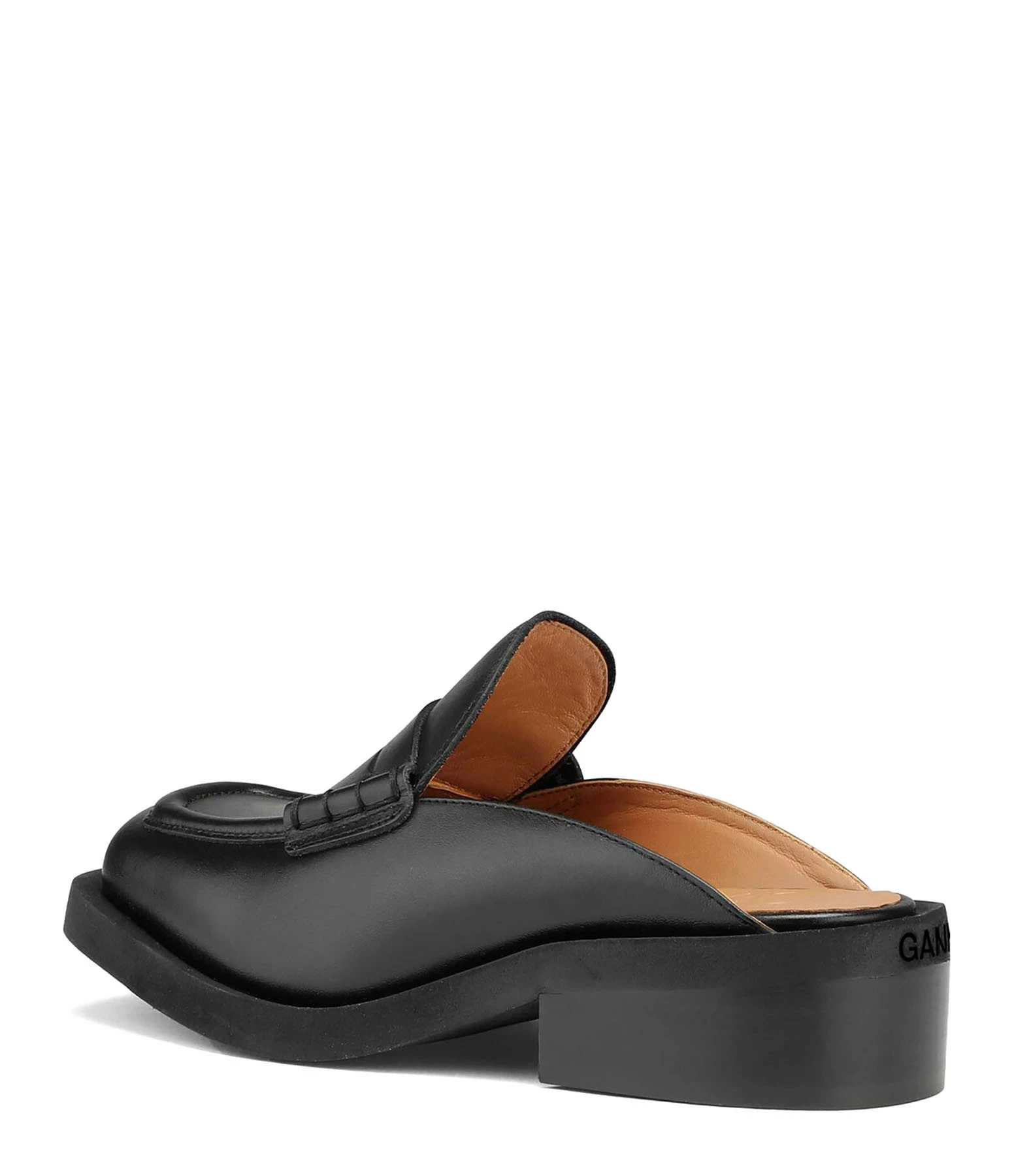 GANNI Mules Mocassins Cuir Noir 5 GANNI Mules Mocassins Cuir Noir - Image 3