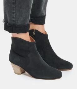 ISABEL MARANT Bottines Dicker Veau Velours Noir Délavé -JEANNE VOULAND SHOP unnamed file 211