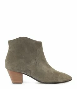 ISABEL MARANT Bottines Dicker Veau Velours Taupe