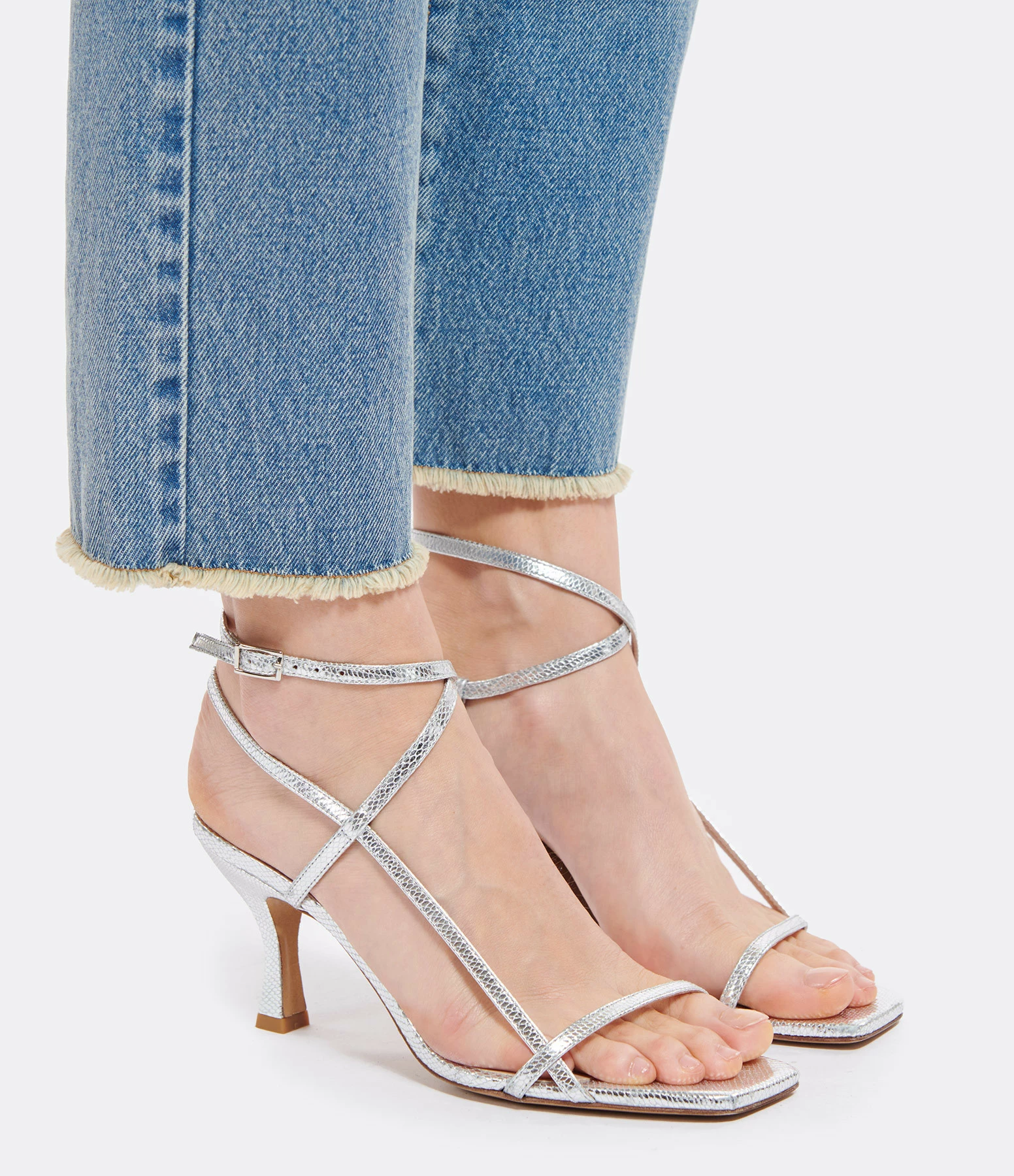 JEANNE VOULAND Sandales Sublim Double Cuir Texturé Argenté 7 JEANNE VOULAND Sandales Sublim Double Cuir Texturé Argenté - Image 5