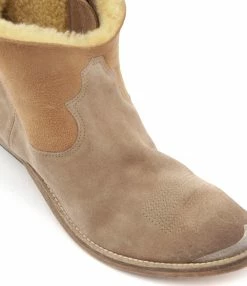 GOLDEN GOOSE Bottines Young Cuir Suédé Tabac Crème -JEANNE VOULAND SHOP unnamed file 958