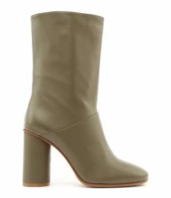 ATELIER CONTENT Bottines Solange Cuir Olive